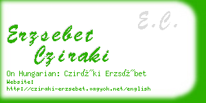 erzsebet cziraki business card